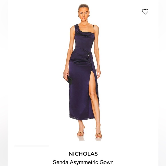 NICHOLAS Dresses & Skirts - NICHOLAS brown silk Senda Asymmetric Gown